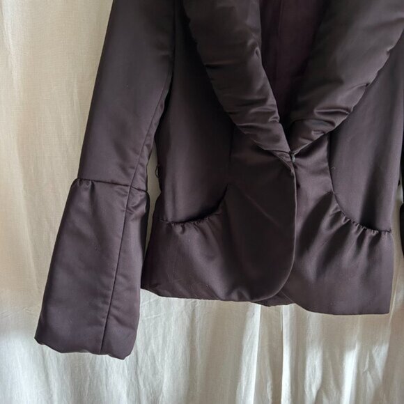 René Lezard Puff Purple Satin Blazer 38 - Picture 10 of 14